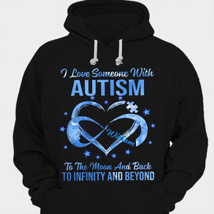 Camisetas personalizadas con la frase "Amo a alguien con autismo"