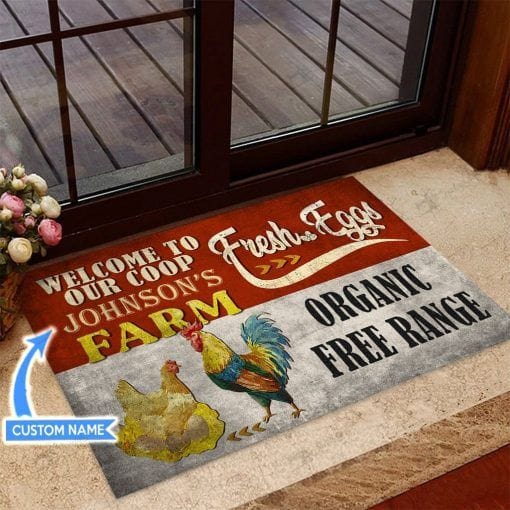 Personalized Chicken Fresheggs Farm Chicken Doormat