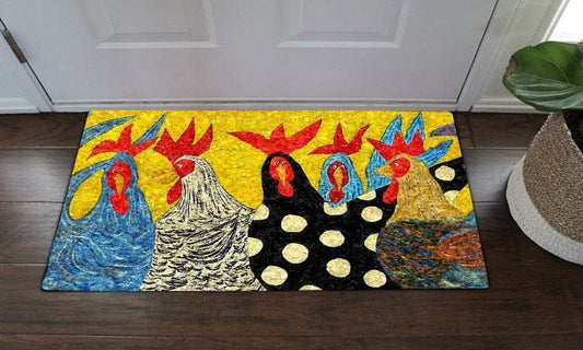 Chicken Colorful Pattern Chicken Doormat