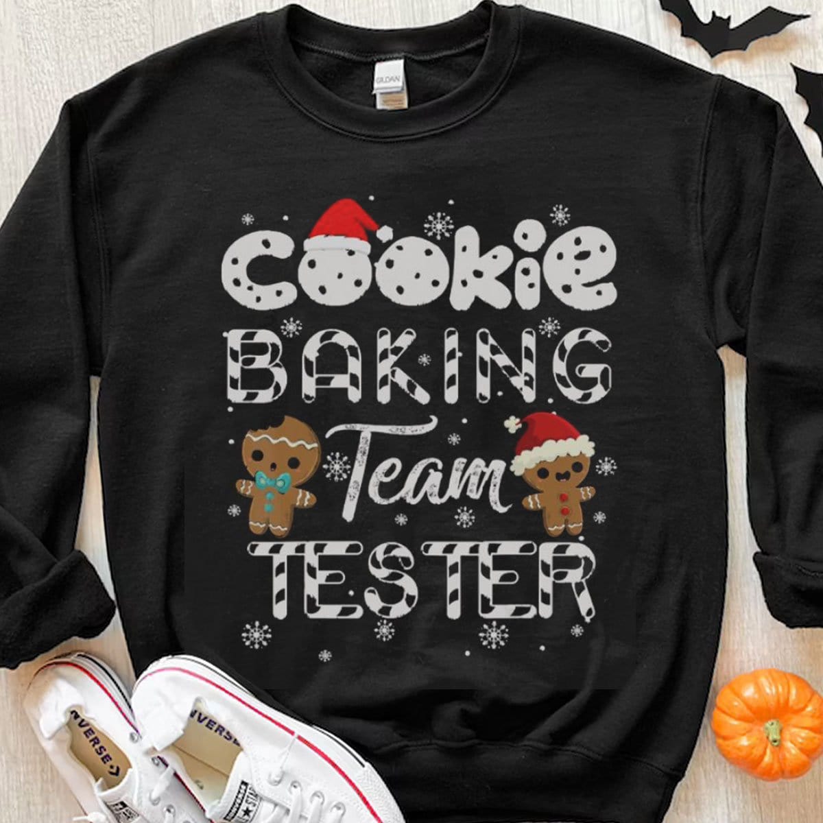 Sudadera con capucha y camisetas navideñas del equipo de repostería de galletas Tester