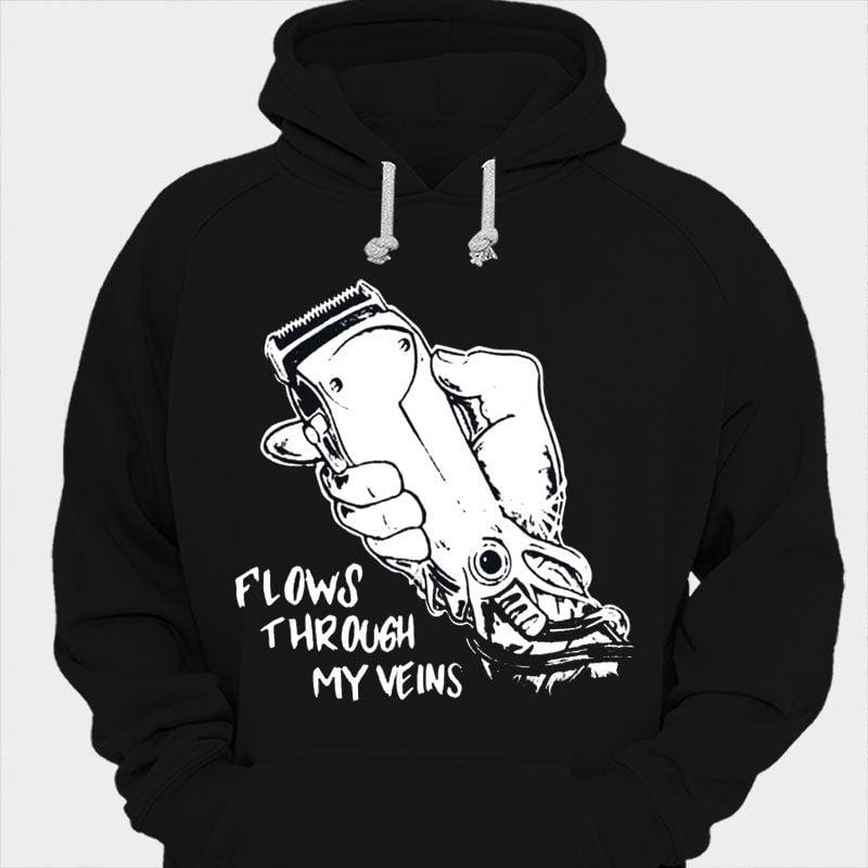 Flows Through My Veins Barber Shirts