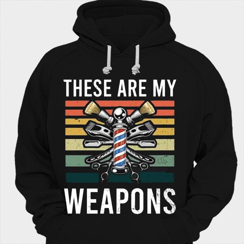 Estas son mis armas Camisetas de barbero vintage