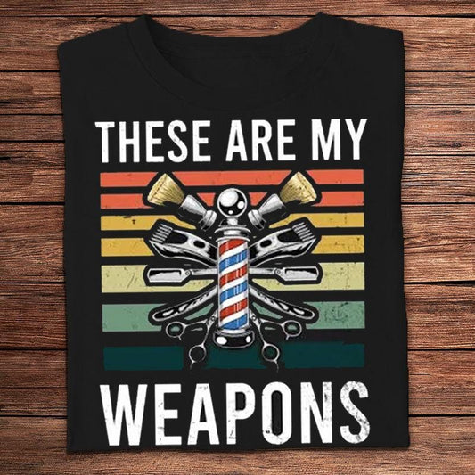 Estas son mis armas Camisetas de barbero vintage