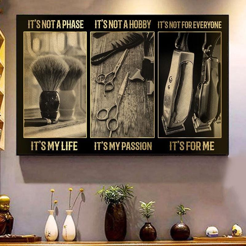 It's My Life It's My Passion Barber Poster, Canvas