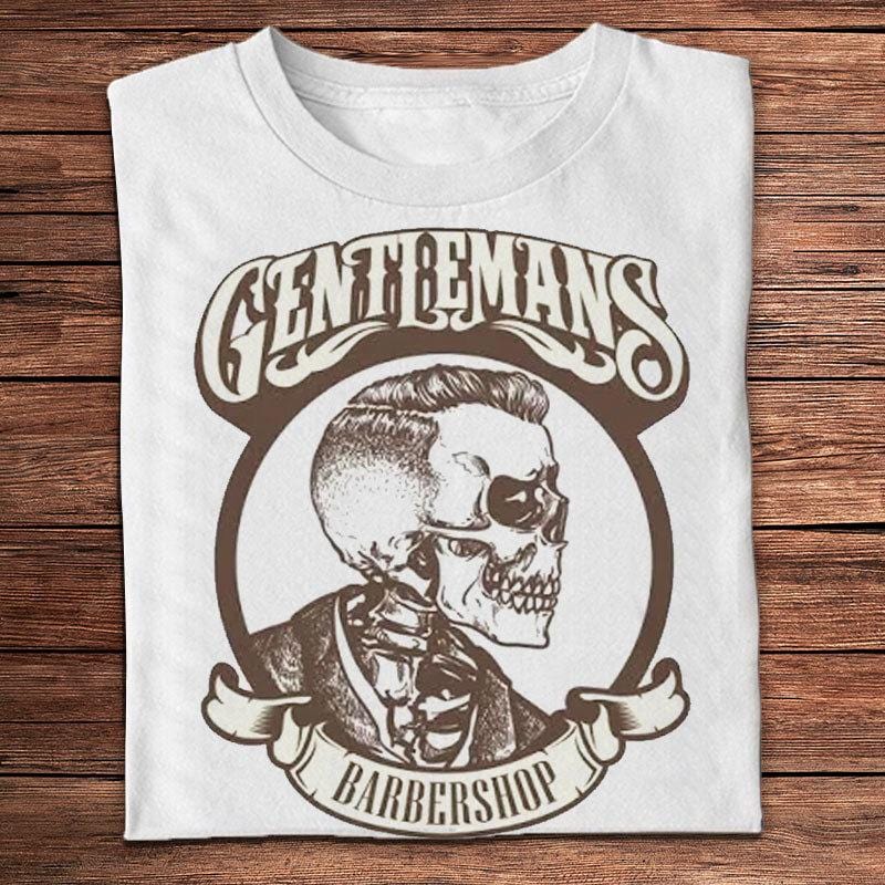 Gentlemans Barbershop Skull Barber Shirts