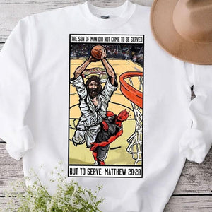 Camisetas divertidas de pelea de baloncesto entre Jesús y Satanás