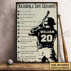 Baseball Life Lessons Personalized Poster, Canvas