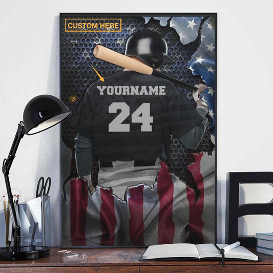 Póster de béisbol personalizado, lienzo