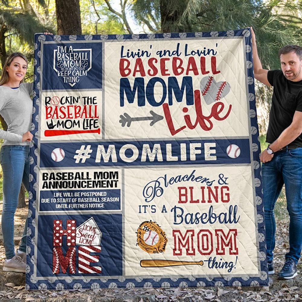 Manta polar y sherpa Living &amp; Loving Baseball Mom Life