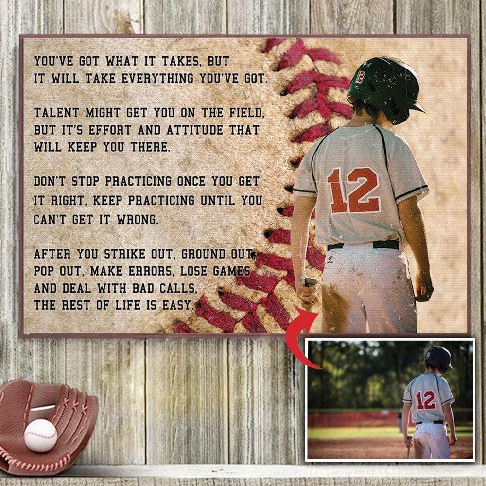 You've Got What It Takes, Personalized Baseball Poster, Canvas