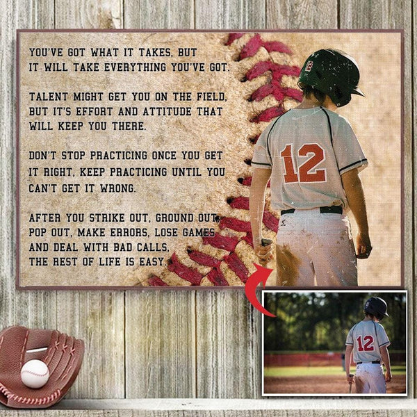 Baseball Poster, Baseball Vitage Art, Baseball Boy Once Upon A Time There  Was A Boy Who Really Loved Baseball Poster, Canvas - Hope Fight