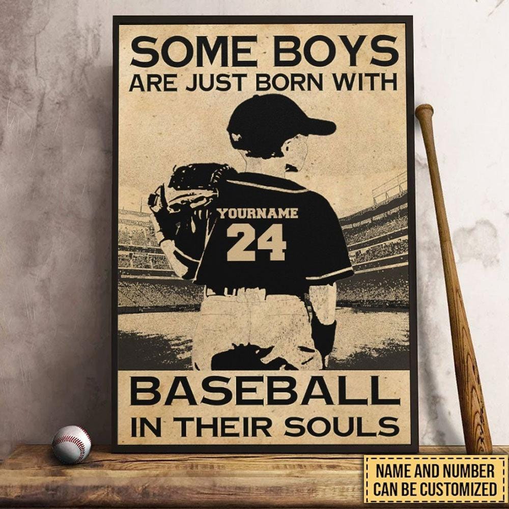 Algunos niños nacen con el béisbol en el alma, póster personalizado, lienzo