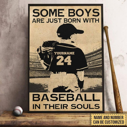 Algunos niños nacen con el béisbol en el alma, póster personalizado, lienzo