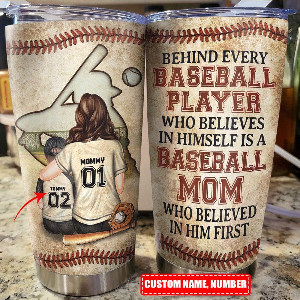 Behind Every Baseball Player Personalized Tumbler