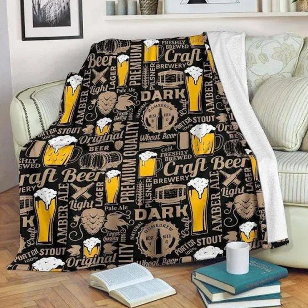 Dark Craft Beer Blanket Fleece & Sherpa