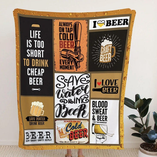 Manta polar y sherpa para ahorrar agua, beber cerveza