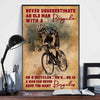 Never Underestimate An Old Man With A Bicycle Biking Poster, Canvas