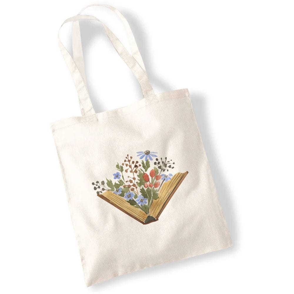 Bolsa de mano con motivos florales y acuarela