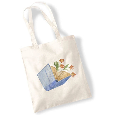 Floral Books Watercolour Tote Bag