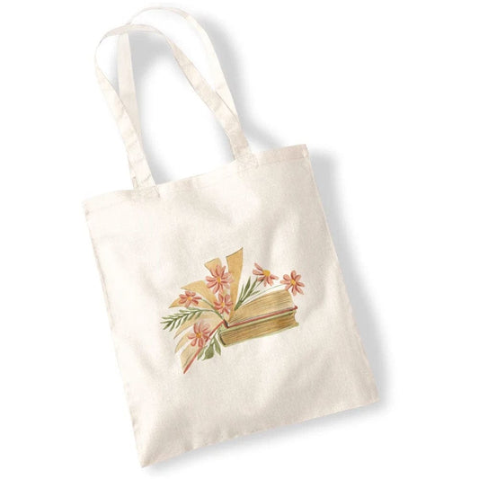 Bolsa de mano con motivos florales y acuarela