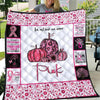 Breast Cancer Blanket In October We Wear Pink With Halloween Fleece & Sherpa, Breast Cancer Awareness Month
