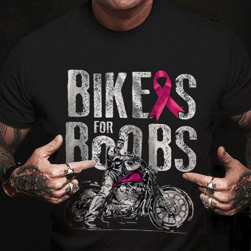 Bikers For B00bs, Breast Cancer Shirts For Men