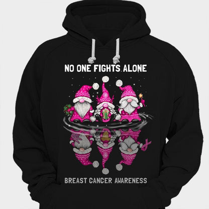 No One Fights Alone Gnomes Breast Cancer Shirts