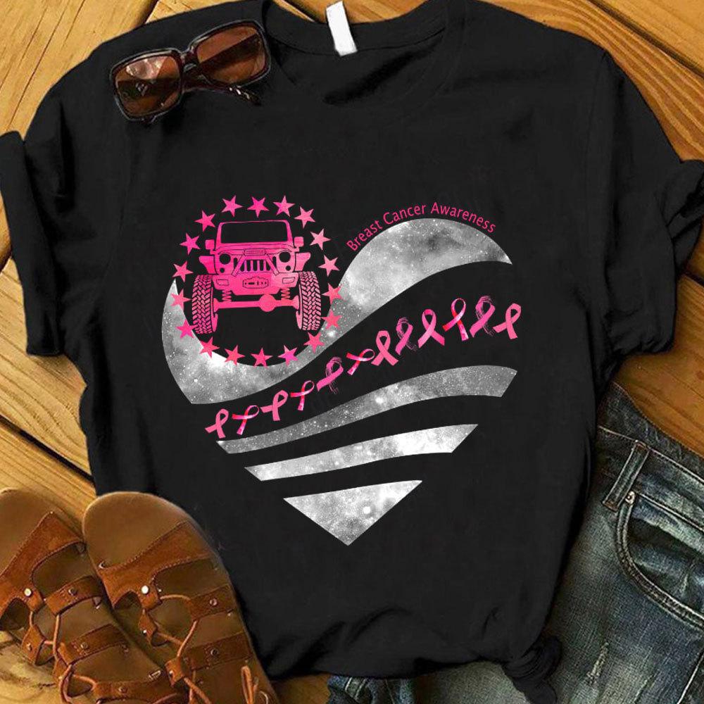 Breast Cancer Awareness Apparel, Pink Ribbon Shirts Heart & Car