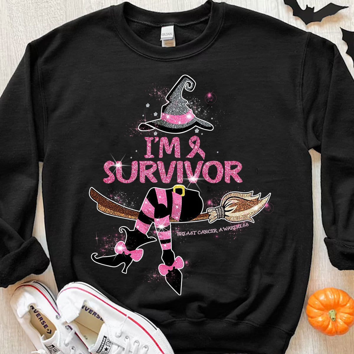 I'm A Survivor Halloween Witch Breast Cancer Shirt