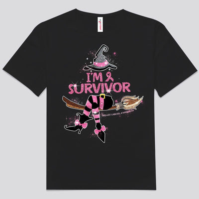 I'm A Survivor Halloween Witch Breast Cancer Shirt