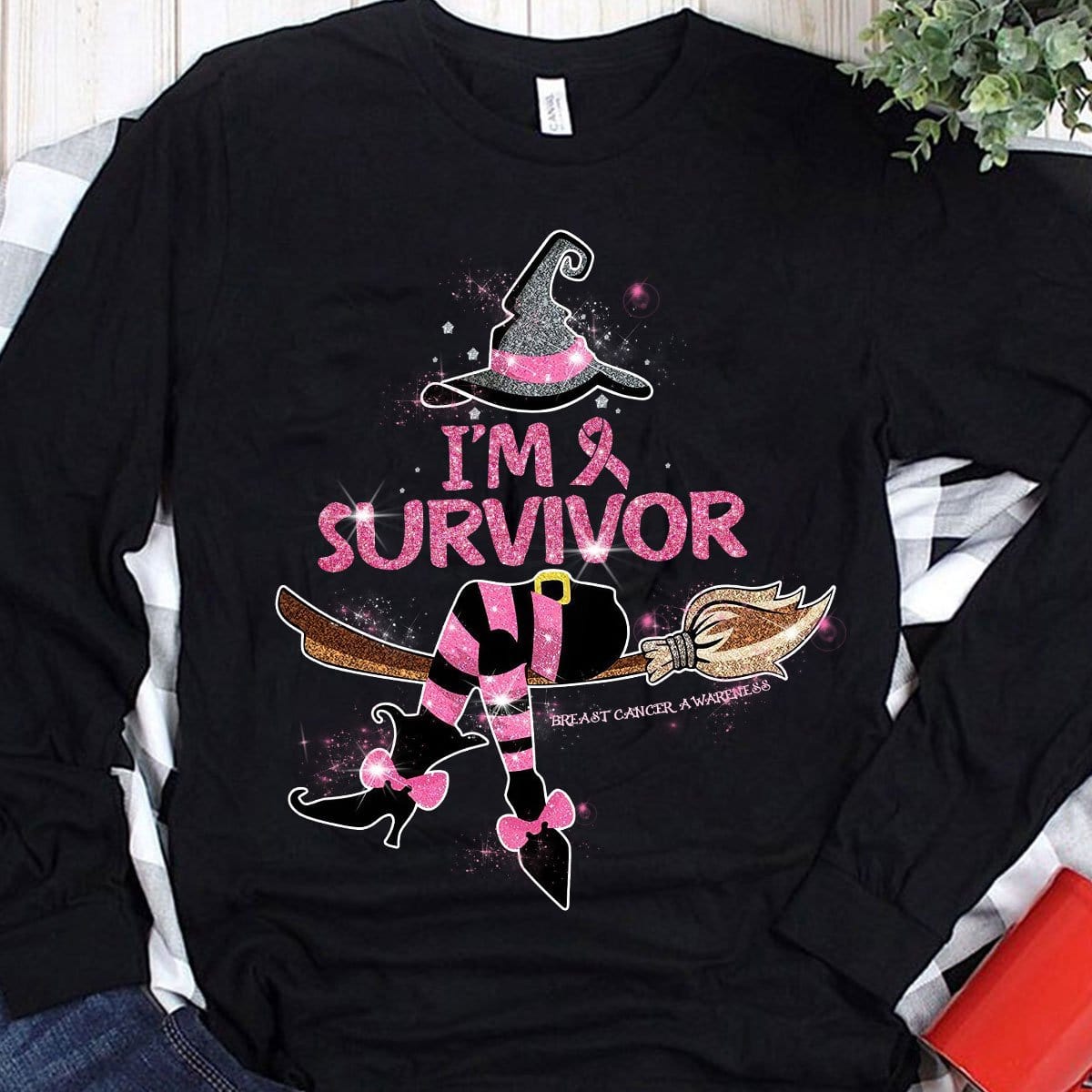 I'm A Survivor Halloween Witch Breast Cancer Shirt