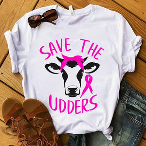 Save The Udders Funny Breast Cancer Long Sleeve Shirts