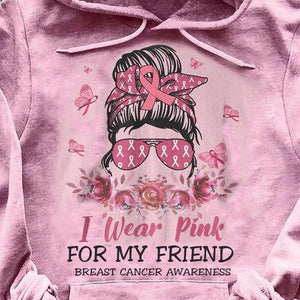 Llevo rosa por mi amiga, sudadera con capucha y camiseta contra el cáncer de mama