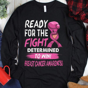 Sudadera con capucha y camiseta Lista para la lucha Decidida a ganar contra el cáncer de mama