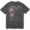 Faith Hope Love With Butterfly Dandelion Breast Cancer Long Sleeve Shirts
