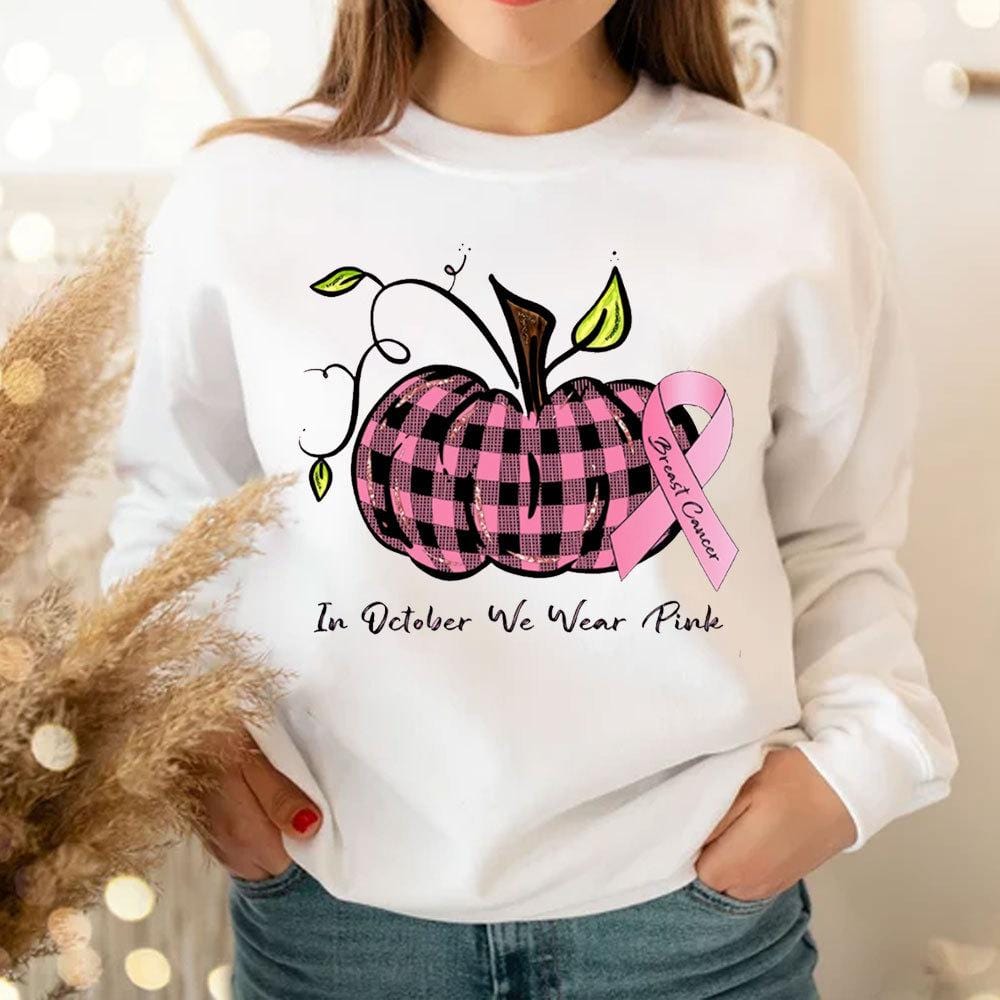 In October We Wear Pink Breast Cancer Hoodie, Shirts