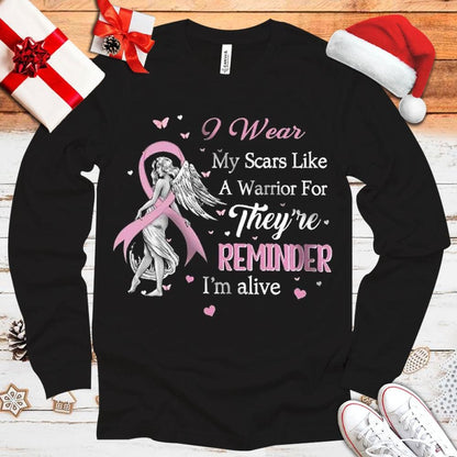 I Wear My Scars Like A Warrior Breast Cancer Hoodie, Shirts