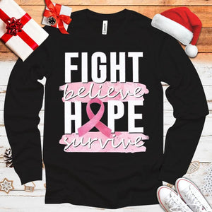 Fight Believe Hope Survive Breast Cancer Hoodie, Shirts