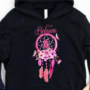 Believe, Pink Ribbon Breast Cancer Shirts