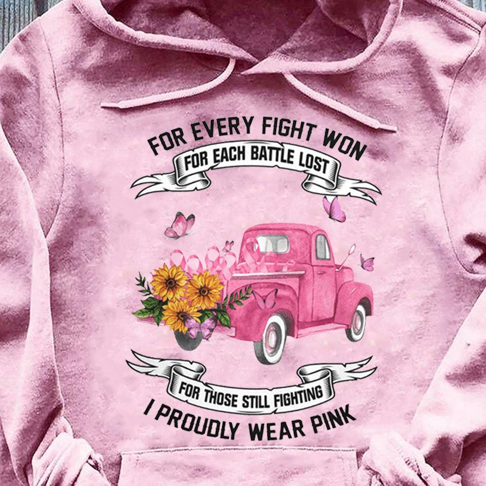 I Proudly Wear Pink Breast Cancer Hoodie, Shirts