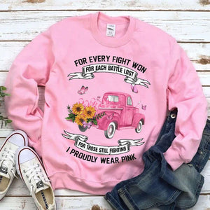 I Proudly Wear Pink Breast Cancer Hoodie, Shirts