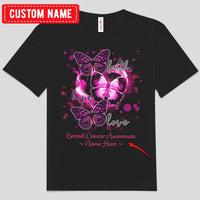 Faith Hope Love Butterfly Personalized Breast Cancer Shirts