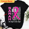 Her Fight Is Our Fight, Pink Ribbon American Flag, Personalized Breast Cancer Shirts