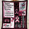 Breast Cancer Blanket Fight Hope For A Cure Ribbon Butterfly Fleece & Sherpa