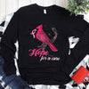 Hope For A Cure With Pink Ribbon & Bird, Breast Cancer Awareness Shirt