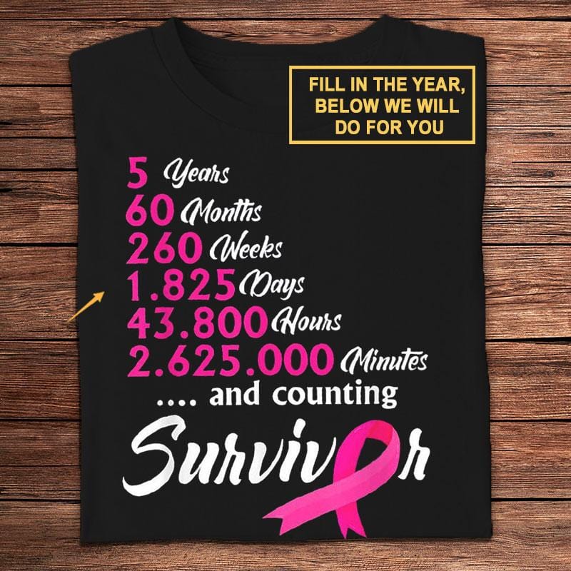 And Counting, Survivor Personalized Breast Cancer Shirts