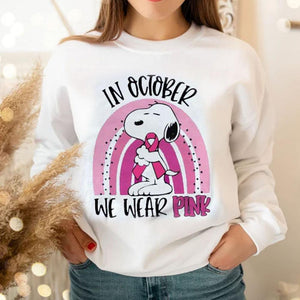 In October We Wear Pink Rainbow Breast Cancer Hoodie, Shirt