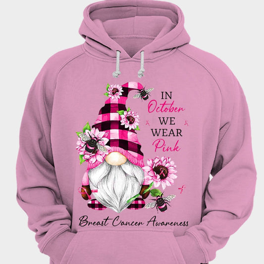 In October We Wear Pink Gnomes, Breast Cancer Shirt