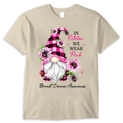 In October We Wear Pink Gnomes Breast Cancer Shirts