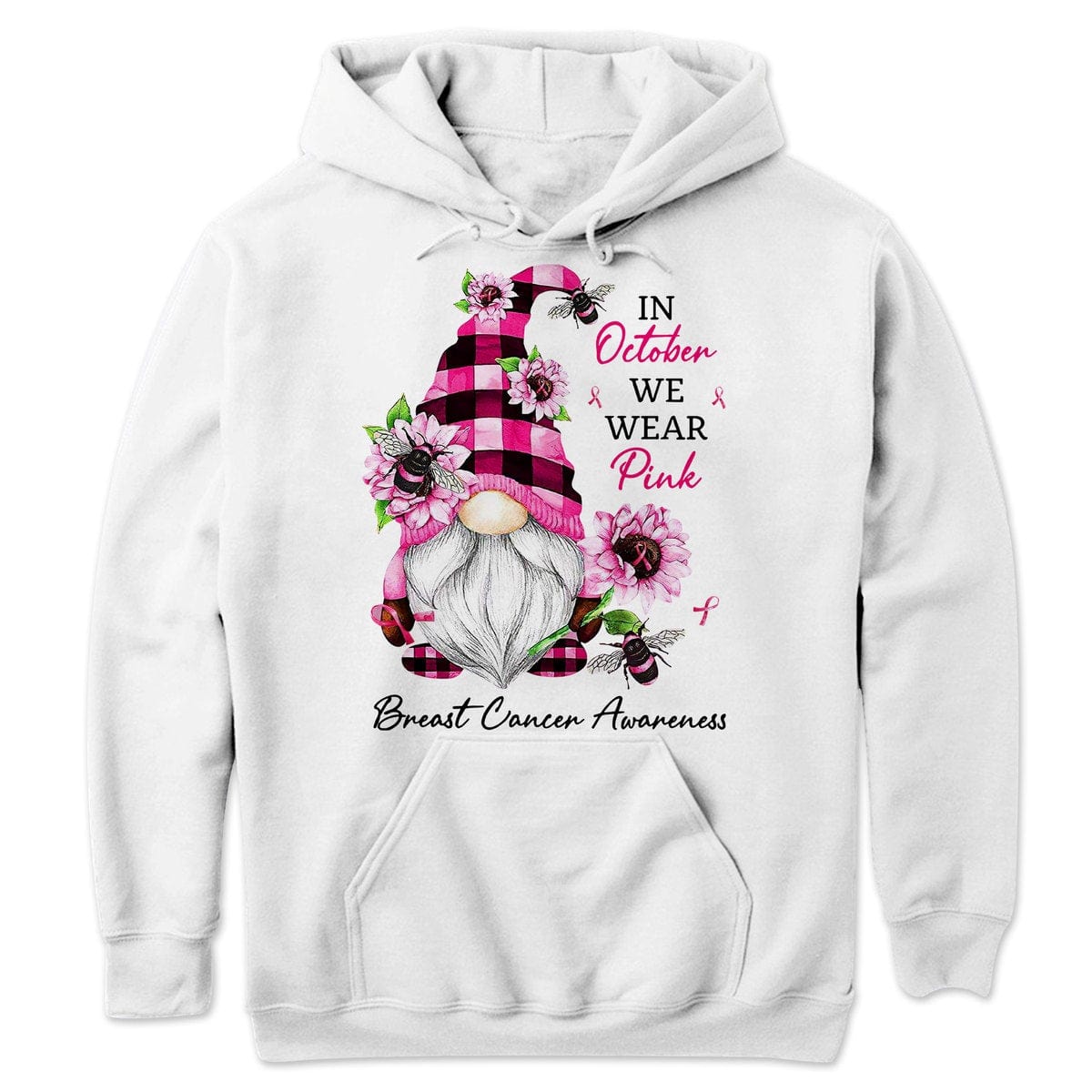 In October We Wear Pink, Gnomes Breast Cancer Sweatshirt, Shirts